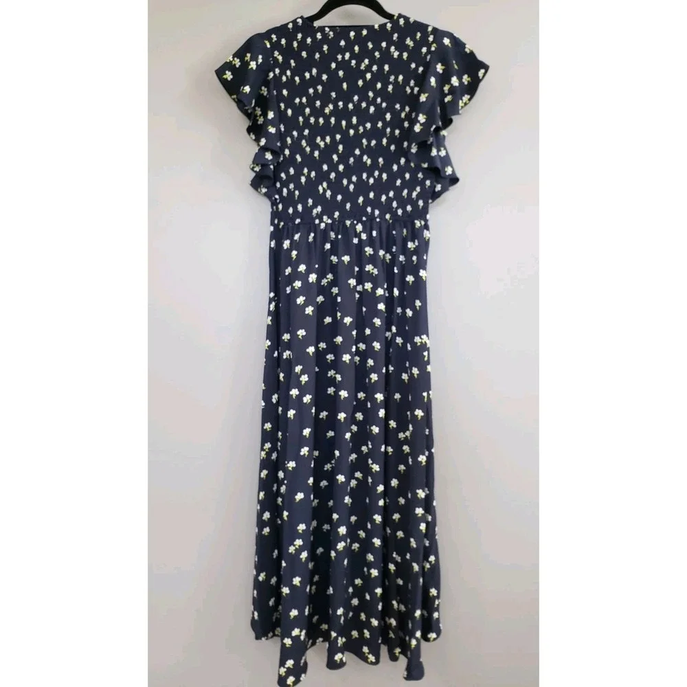 NEVER WORN SZ 2 Kate Spade Ditsy Begonia Flutter‎ Sleeve Midi Dress Keyhole